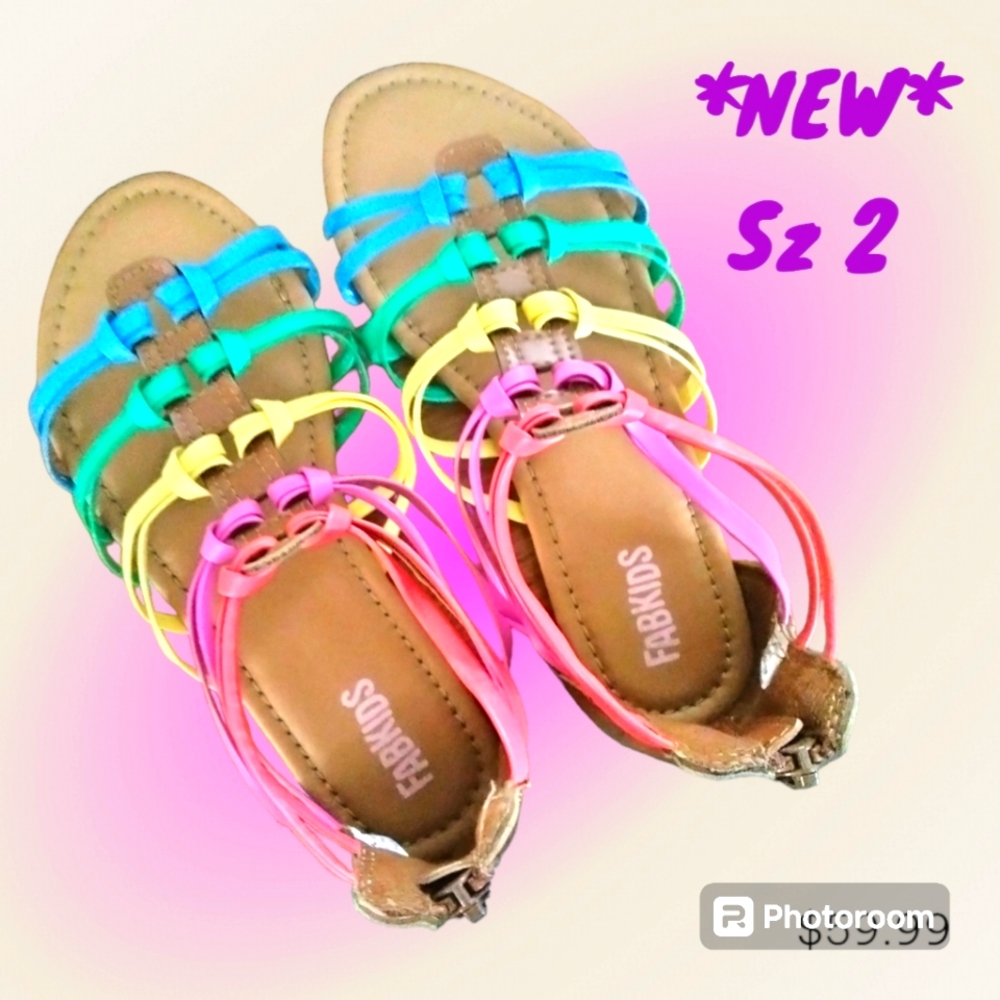 *NEW* Just Fab Kids Rainbow Gladiators Size 2
